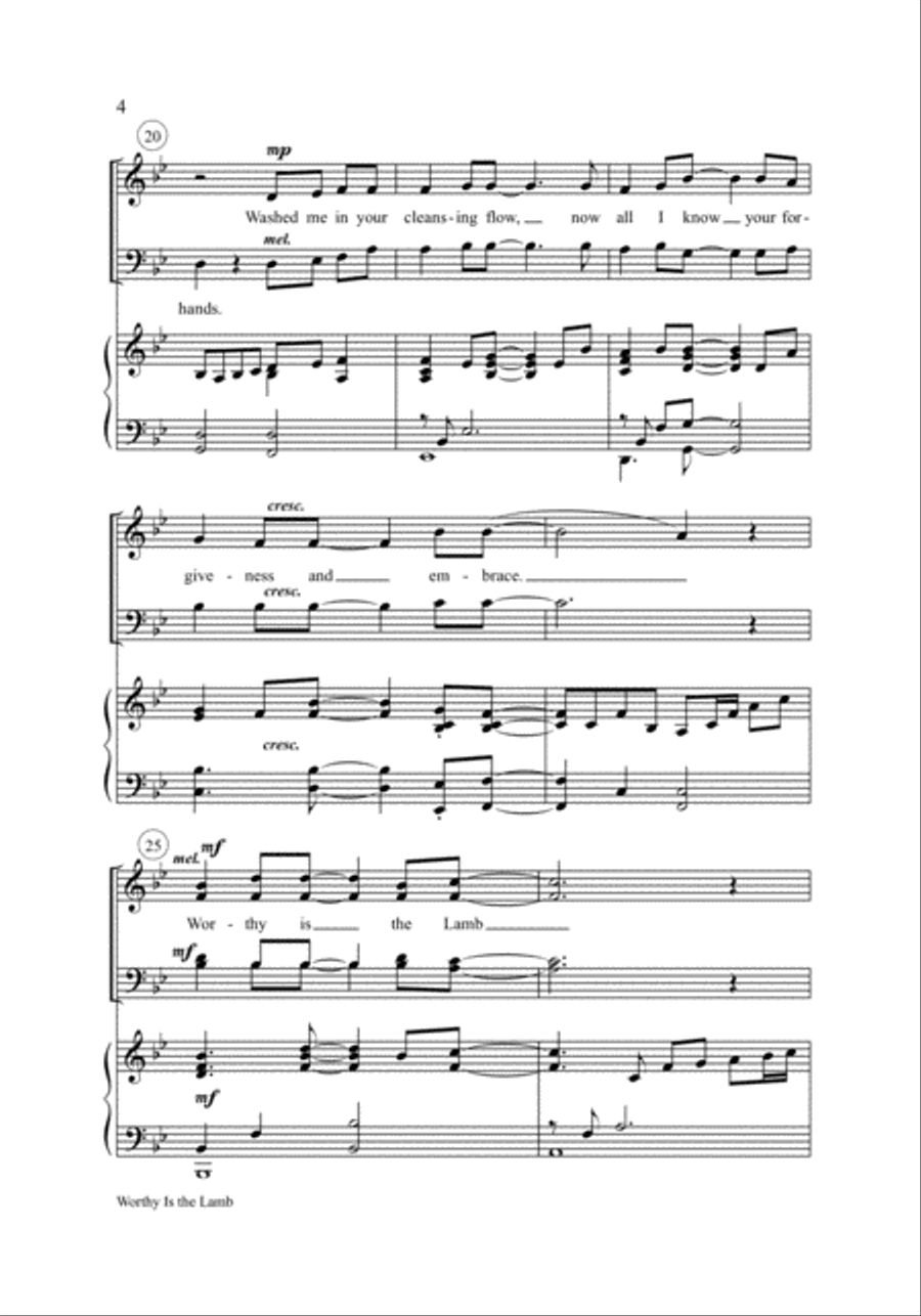Worthy Is the Lamb 4-Part scores gallery preview page 4