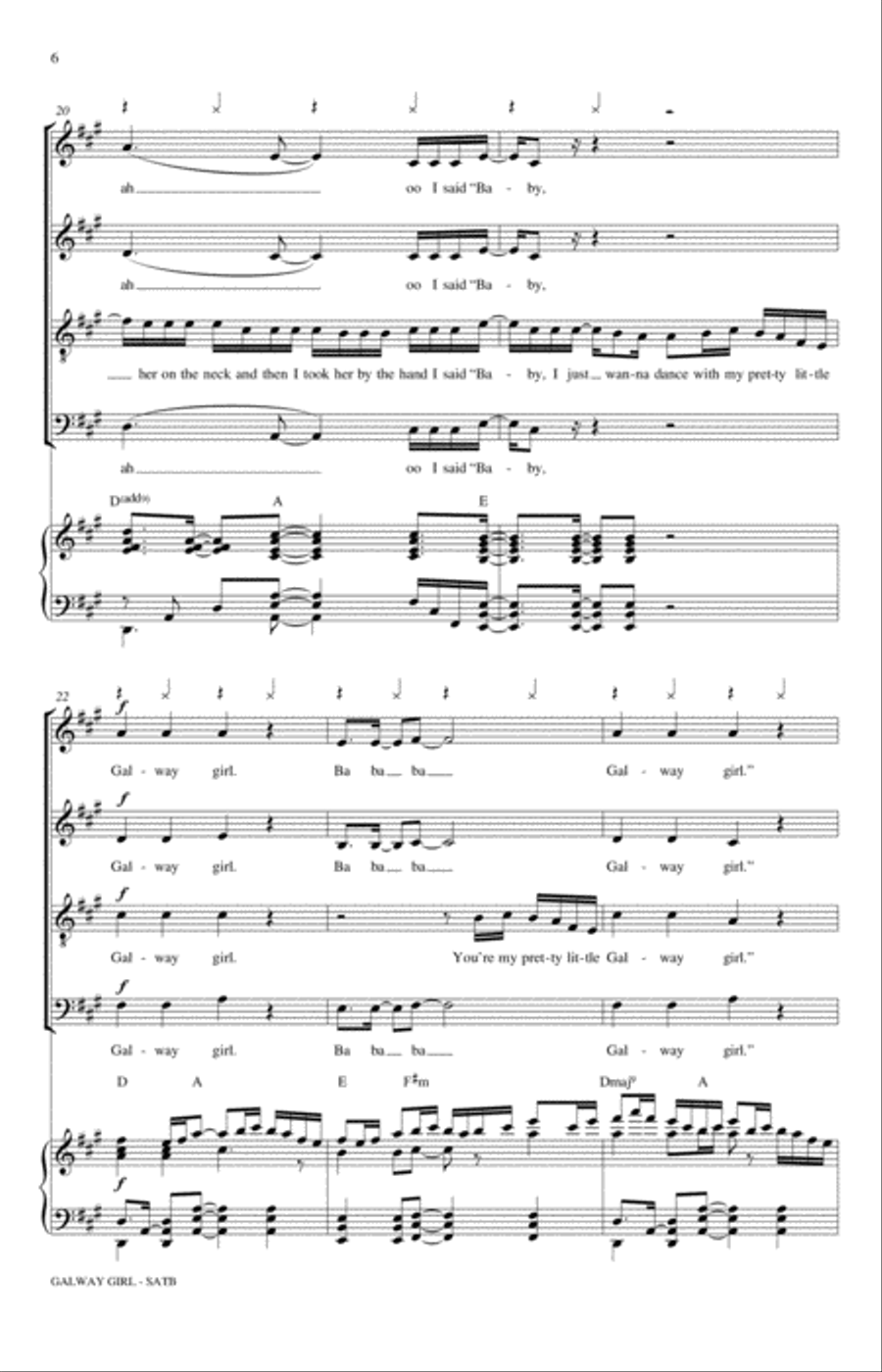 Galway Girl 4-Part scores gallery preview page 6