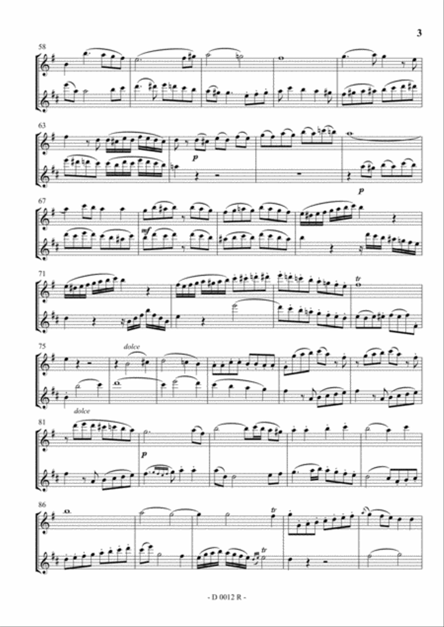 Drei Duos for Soprano and Baritone Saxophone WoO 27 (n° 2) Woodwind Duet scores gallery preview page 3