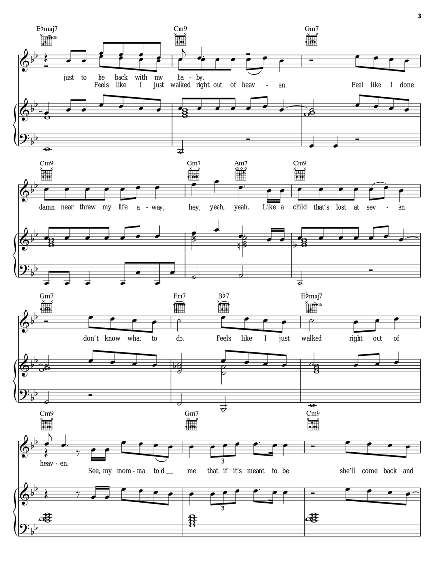 Walked Outta Heaven Piano, Vocal, Guitar scores gallery preview page 3