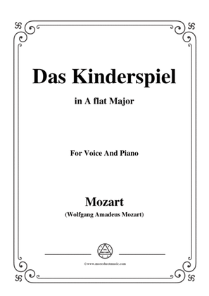 Book cover for Mozart-Das kinderspiel,in A flat Major,for Voice and Piano