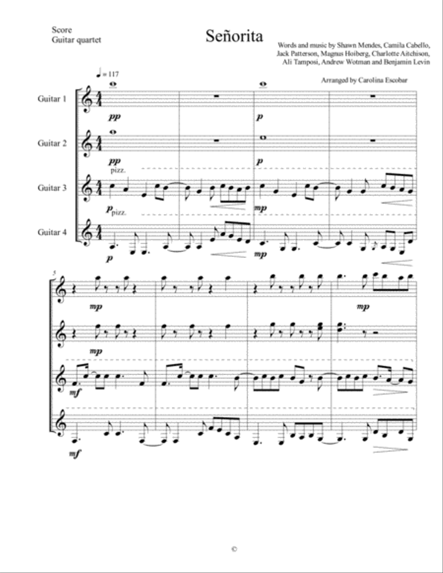 Senorita Electric Guitar scores gallery preview page 1