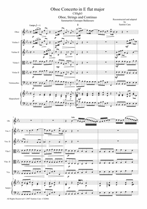 Sammartini GB - Oboe Concerto in E flat major CSSgb3 for Oboe, Strings and Continuo