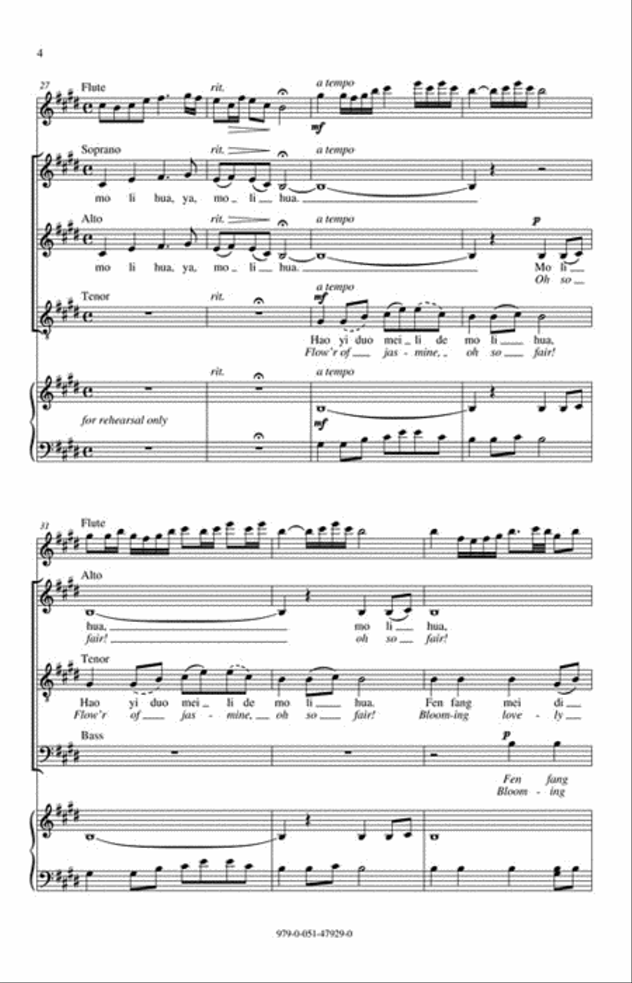 Mo Li Hua 4-Part scores gallery preview page 3