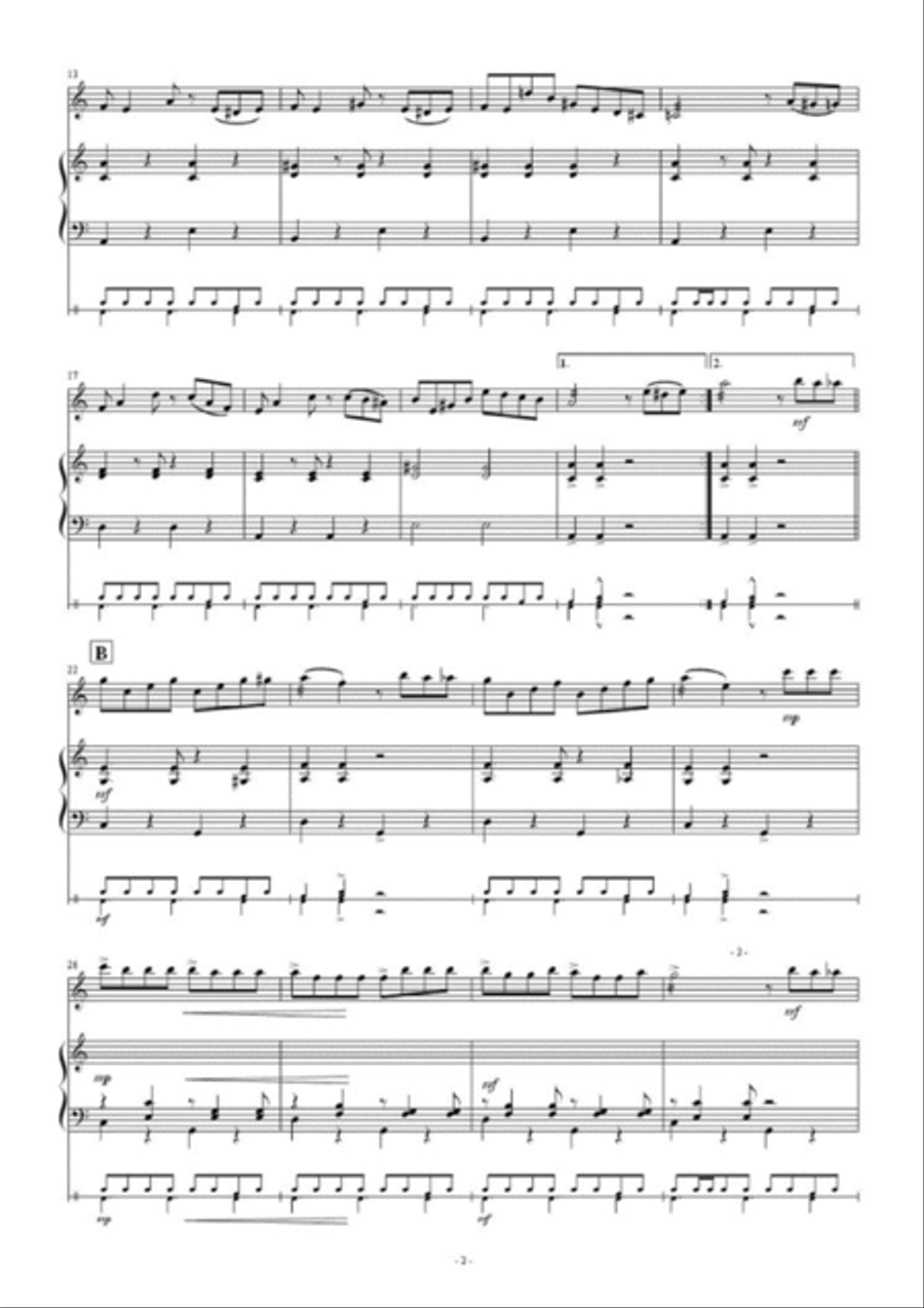 Tico - Tico for Marimba Duo + Percussion (Bongo Tambourine,Cabasa,Claves,Conga,etc.) Percussion Ensemble scores gallery preview page 3