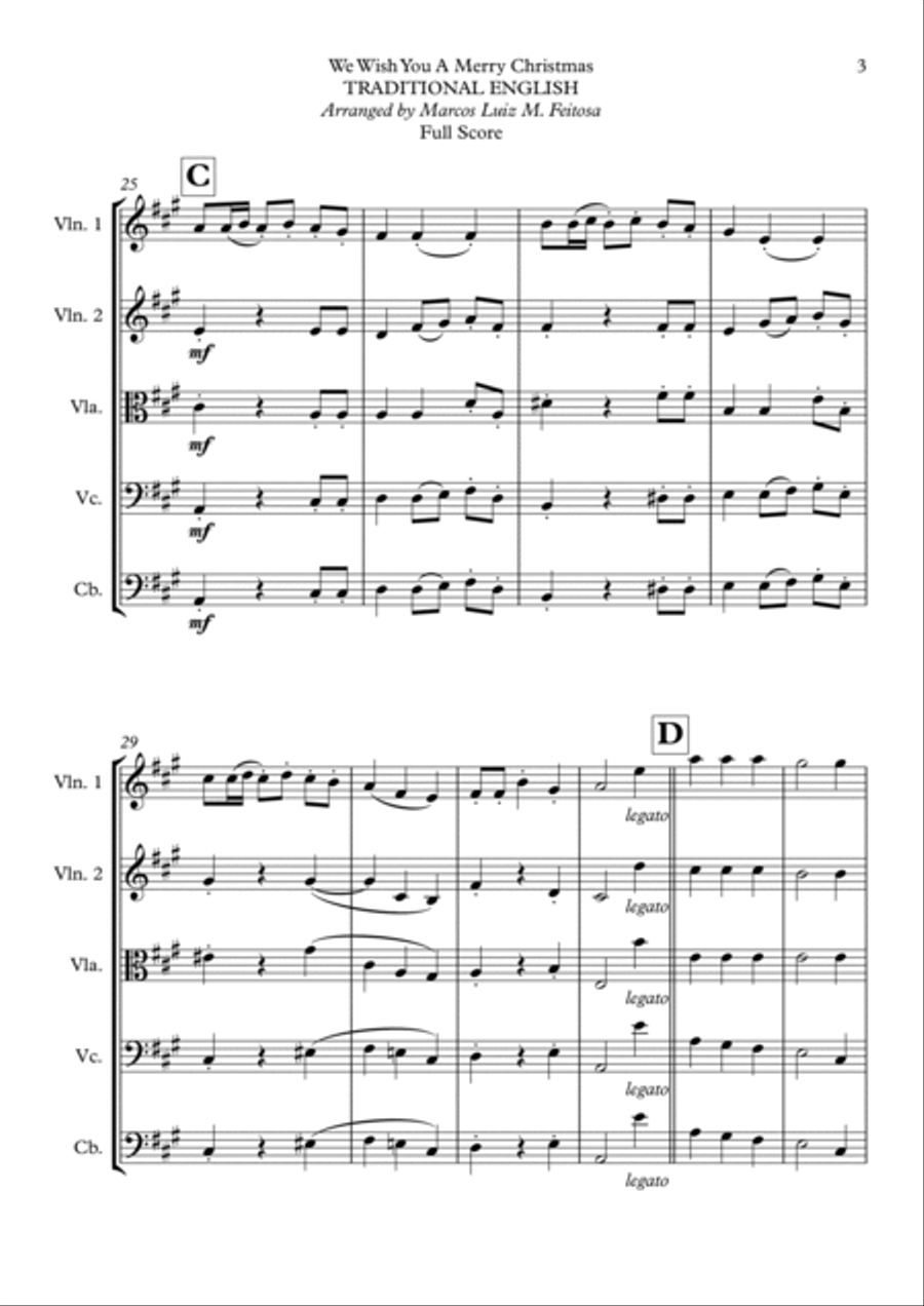 We Wish You A Merry Christmas - String Ensemble Cello scores gallery preview page 5