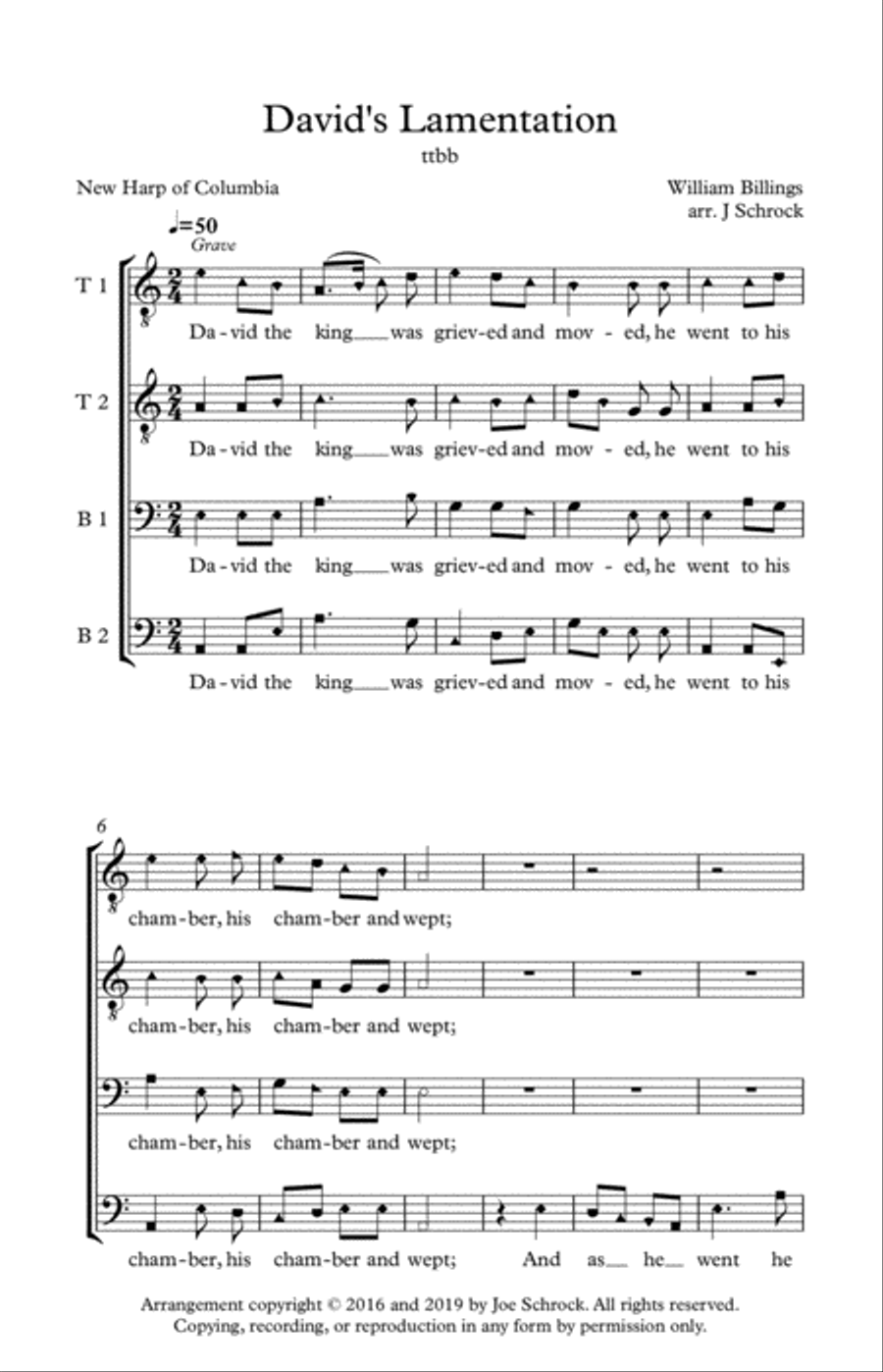 David's Lamentation TTBB scores gallery preview page 2