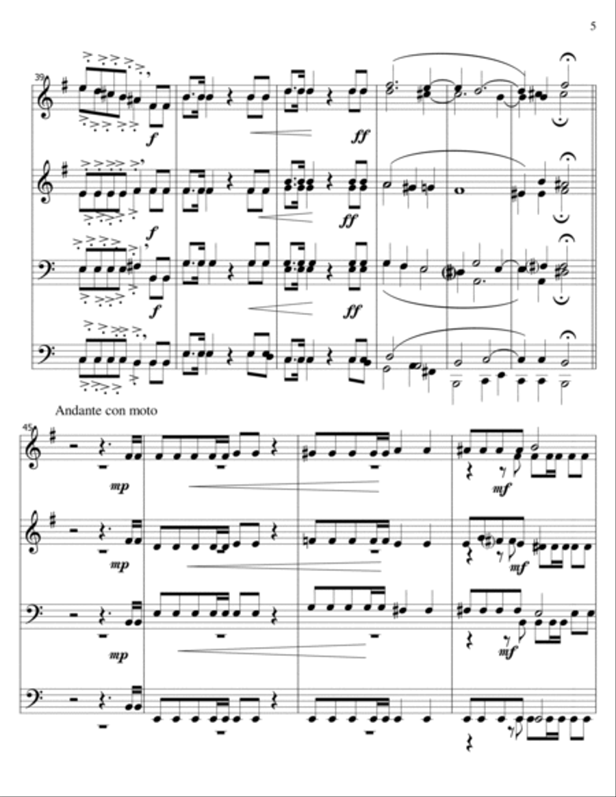 Psalm 22-Mendelssohn-Low Brass octet Brass Ensemble scores gallery preview page 5