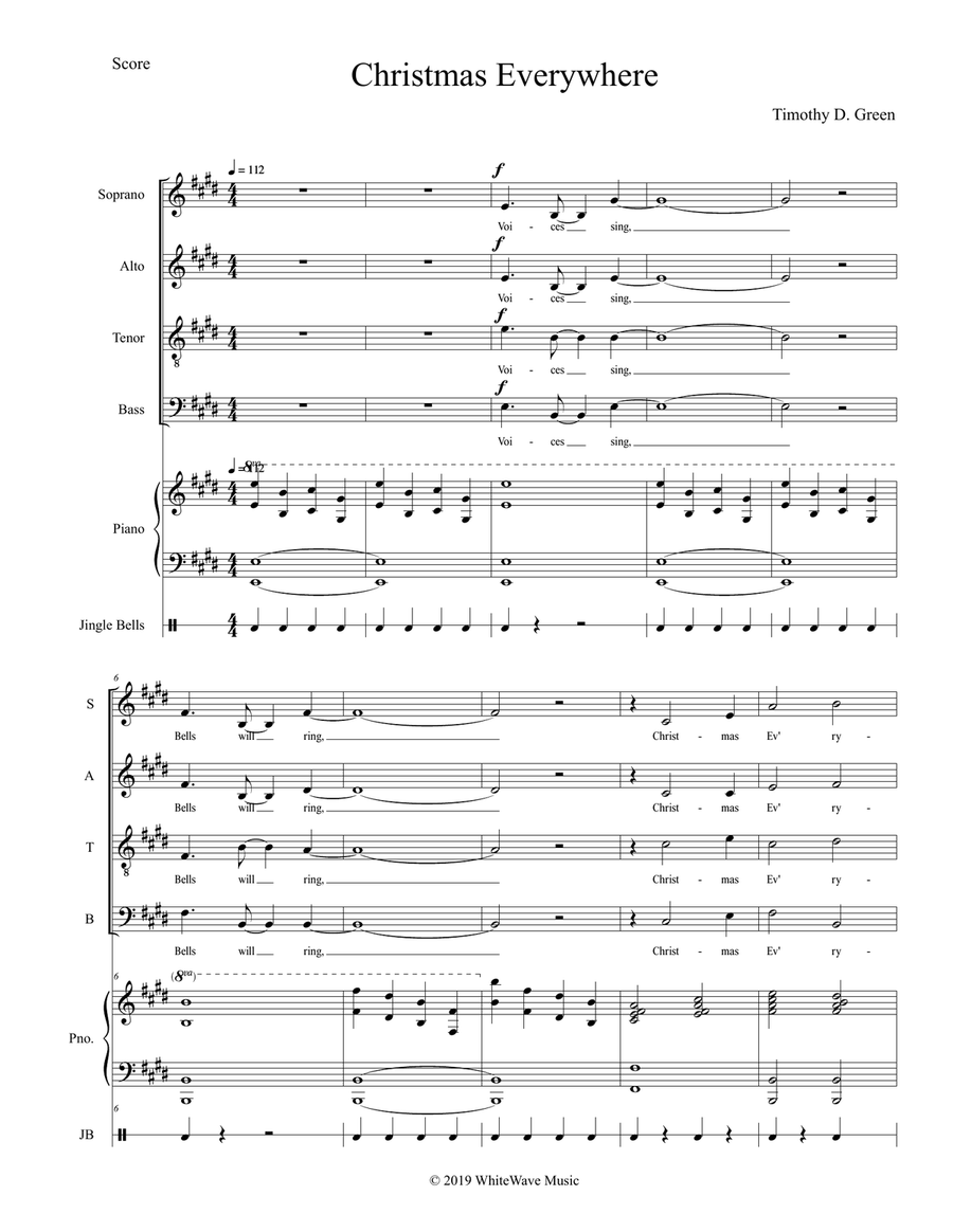Christmas Everywhere (SATB) 4-Part scores gallery preview page 2