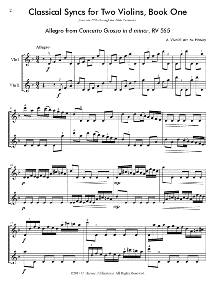 Classical Syncs for Two Violins, Book One