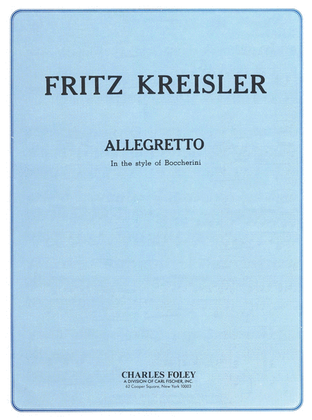 Book cover for Allegretto in the Style of Boccherini