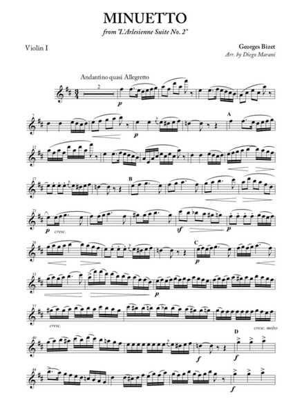 Minuetto from "L'Arlesienne Suite No. 2" for String Quartet image number null