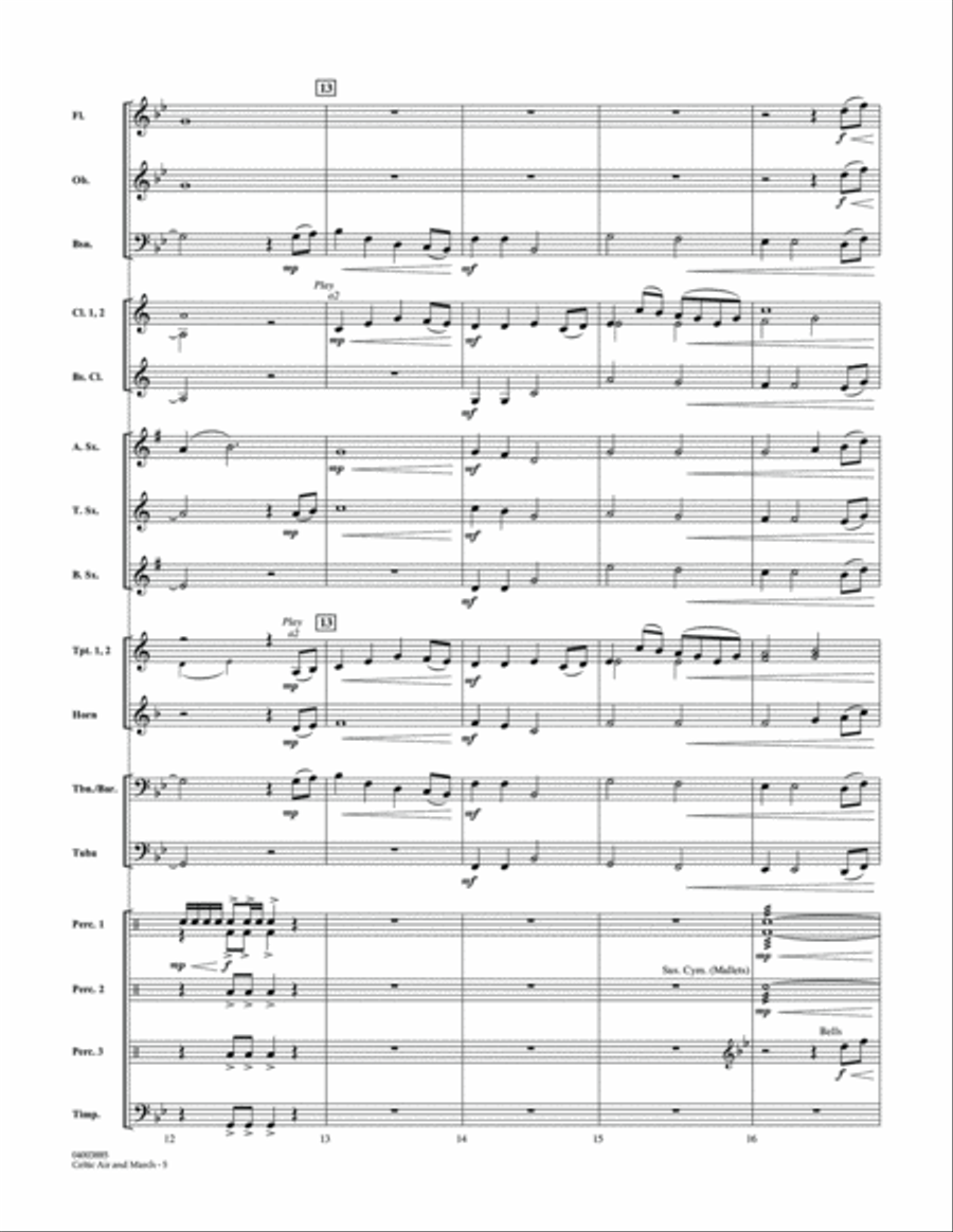 Celtic Air and March (Songs of Irish Rebellion) - Conductor Score (Full Score) Concert Band scores gallery preview page 5