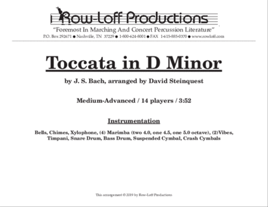 Toccata in D Minor School and Community scores gallery preview page 2