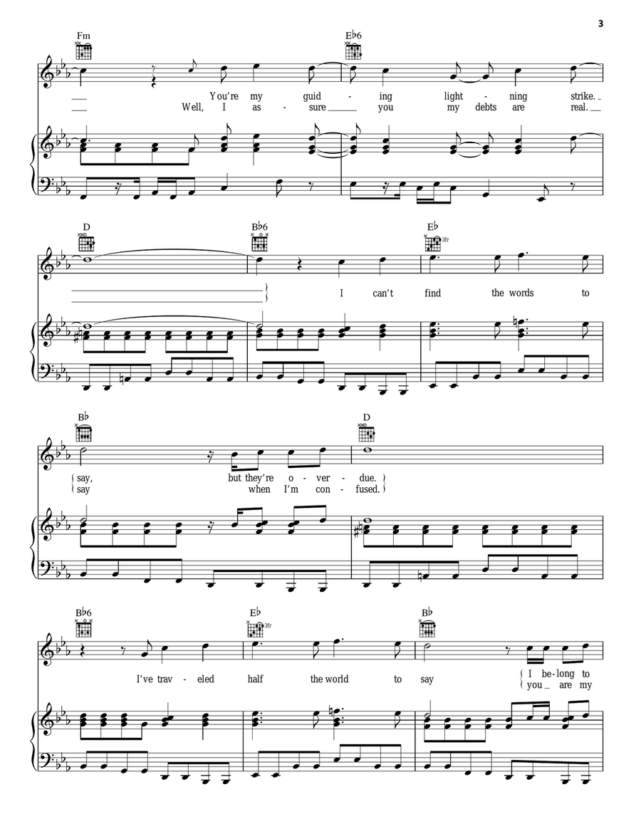I Belong To You (New Moon Remix) Piano, Vocal, Guitar scores gallery preview page 3