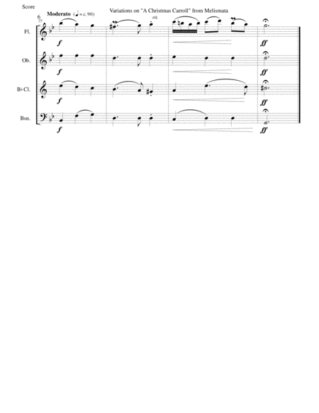Variations on Remember, O Thou Man (from Ravenscroft's Melismata) for wind quartet image number null
