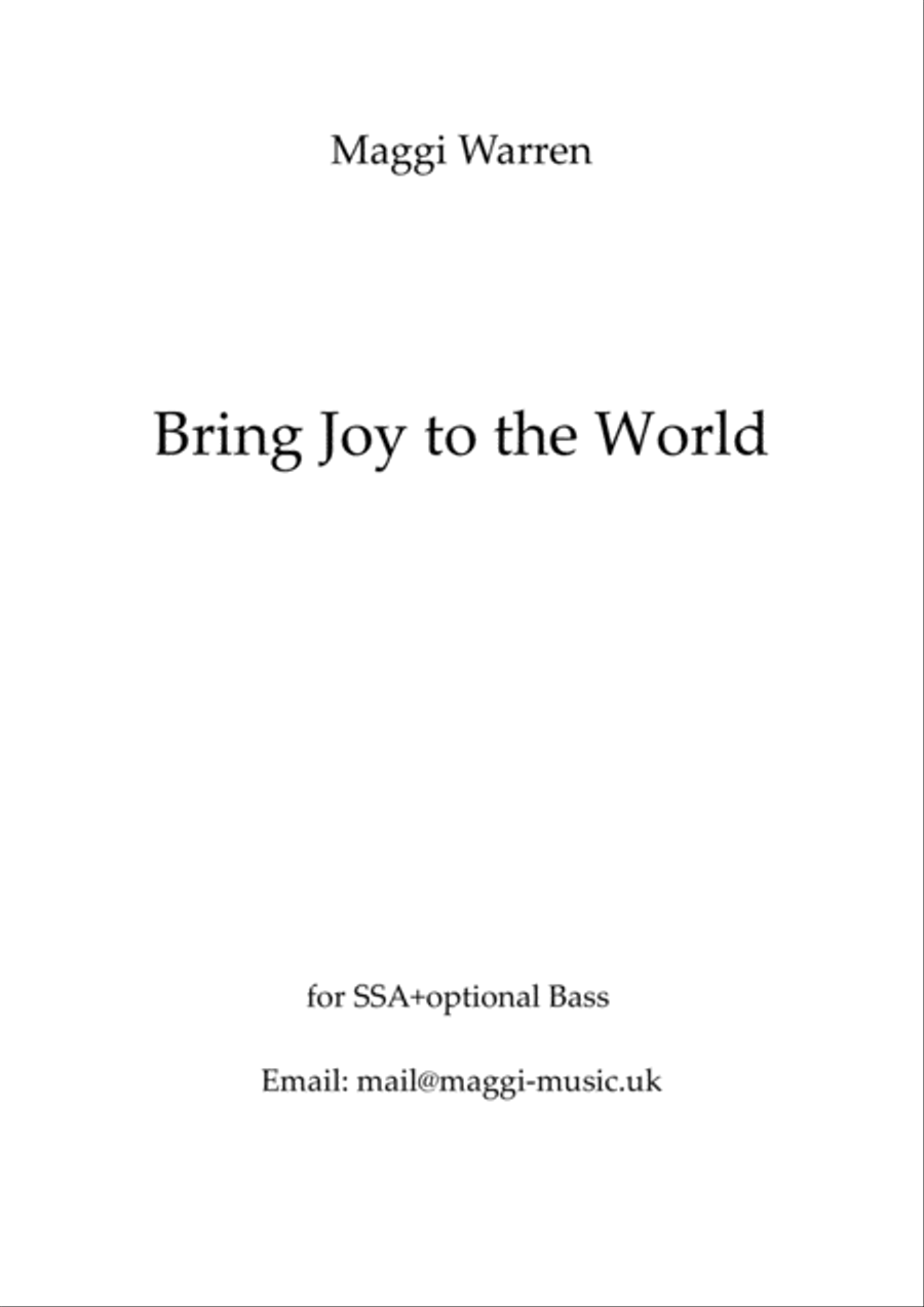 Bring Joy to the World SSA opt. B SSA scores gallery preview page 1