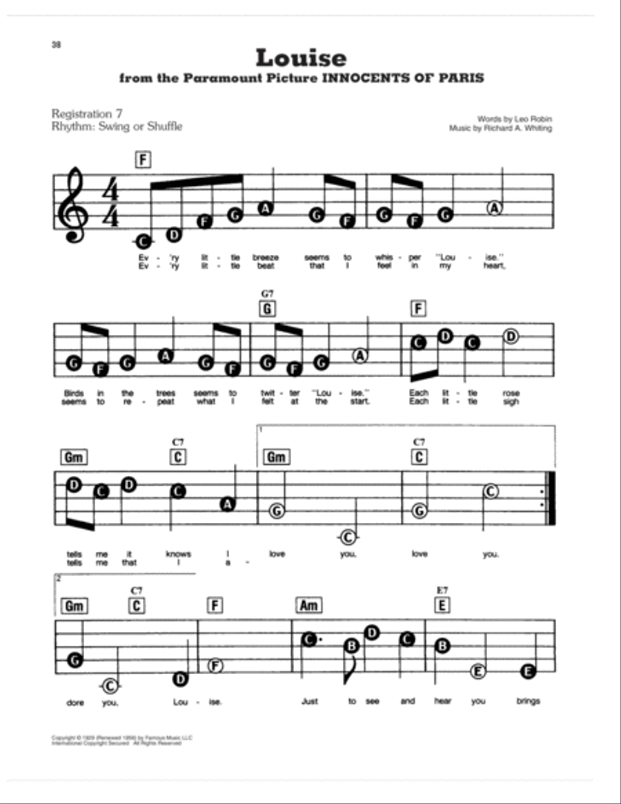 Louise Electronic Keyboard scores gallery preview page 1