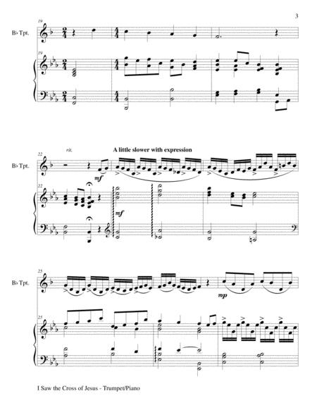 I SAW THE CROSS OF JESUS (Duet – Bb Trumpet and Piano/Score and Parts) image number null