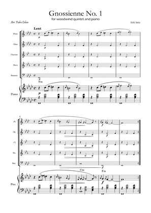 Gnossienne No. 1 – for Woodwind Quintet and Piano with chords