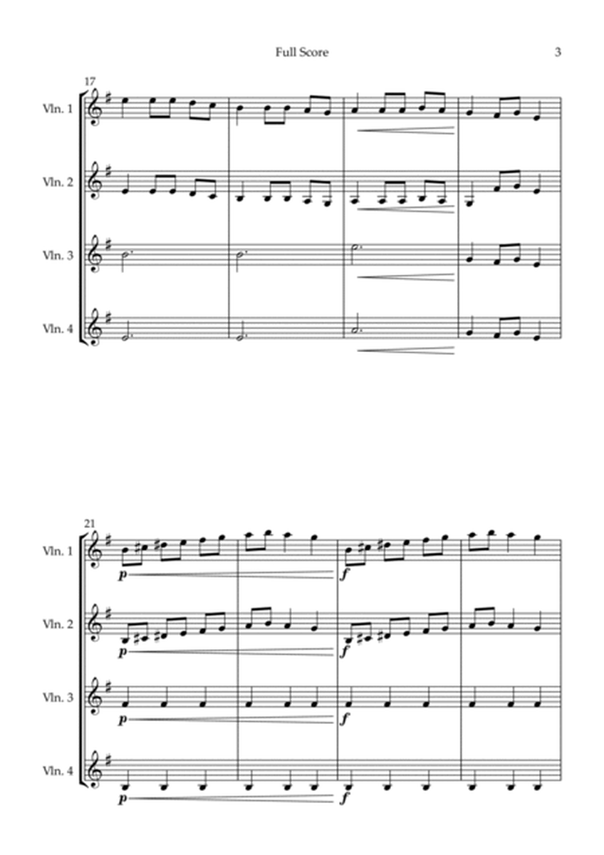 Carol Of The Bells (Christmas Song) for Violin Quartet image number null