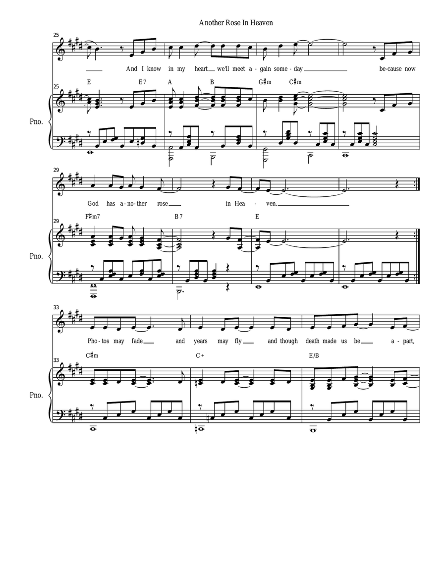 Another Rose In Heaven Another Rose In Heaven Piano, Vocal scores gallery preview page 3