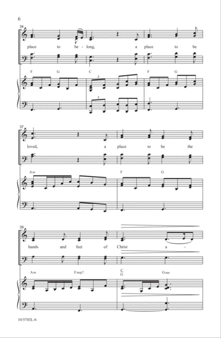 A Place to Belong 4-Part scores gallery preview page 6