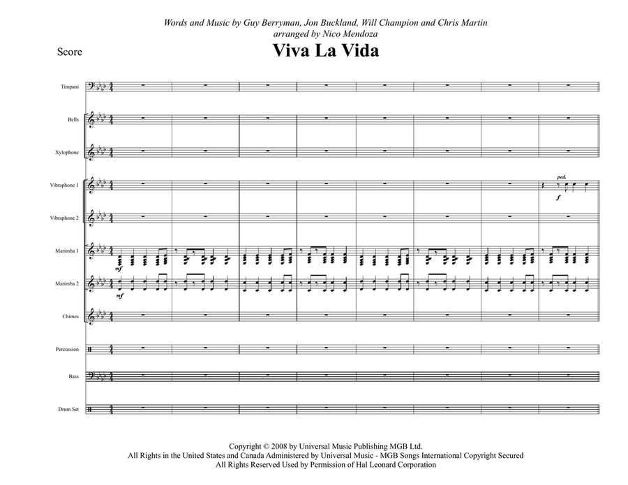 Viva La Vida School and Community scores gallery preview page 1