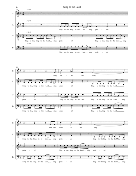 Sing to the Lord, by Steve Danielson; SATB div., a cappella image number null