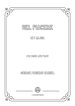 Book cover for Handel-Bel piacere in F Major,for Voice and Piano