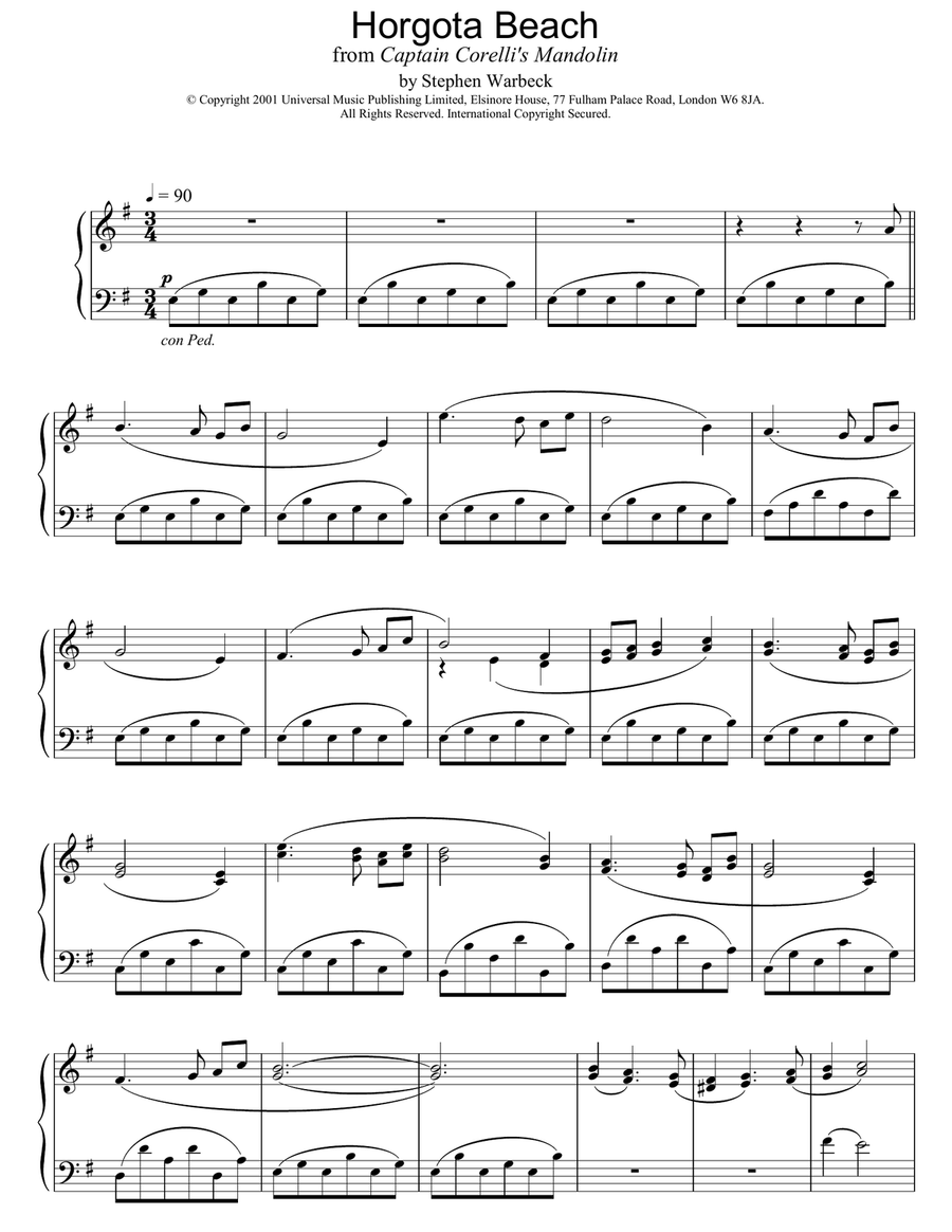 Horgota Beach Horgota Beach Piano Solo scores gallery preview page 1