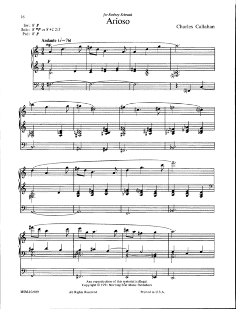 Four Lyrical Pieces for Organ Organ Solo scores gallery preview page 9