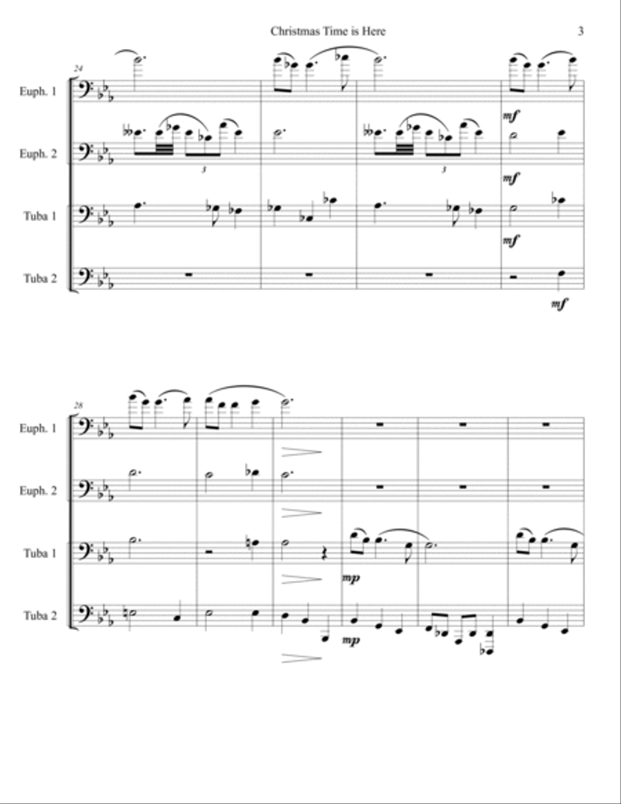Christmas Time Is Here Brass Duet scores gallery preview page 3