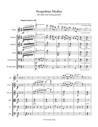 Neapolitan Medley (for flute and string quintet)