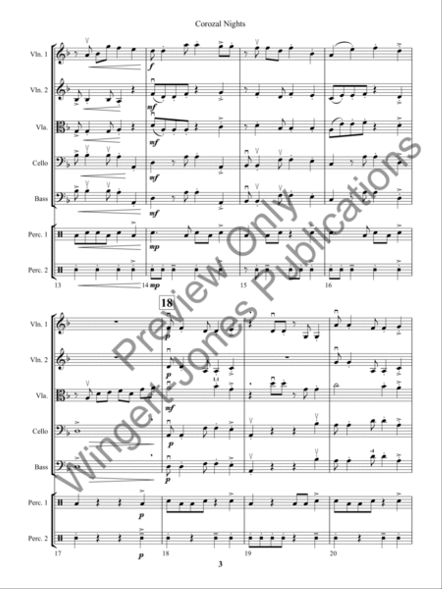 Corozal Nights (Score) String Orchestra scores gallery preview page 6