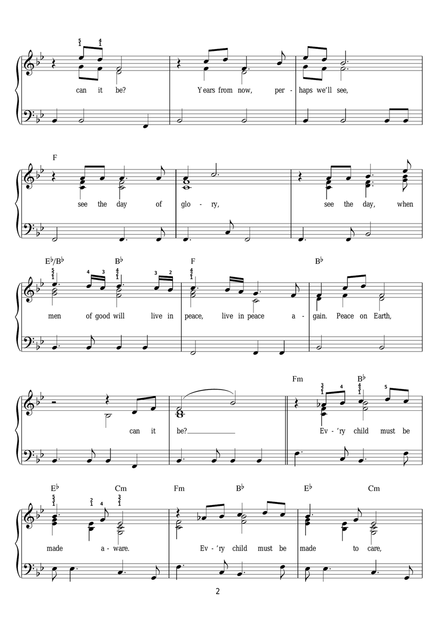 Peace On Earth / Little Drummer Boy Easy Piano scores gallery preview page 2