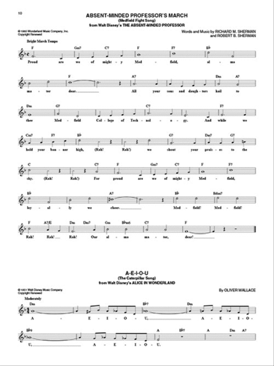 The Disney Fake Book – 4th Edition Piano, Vocal, Guitar scores gallery preview page 2