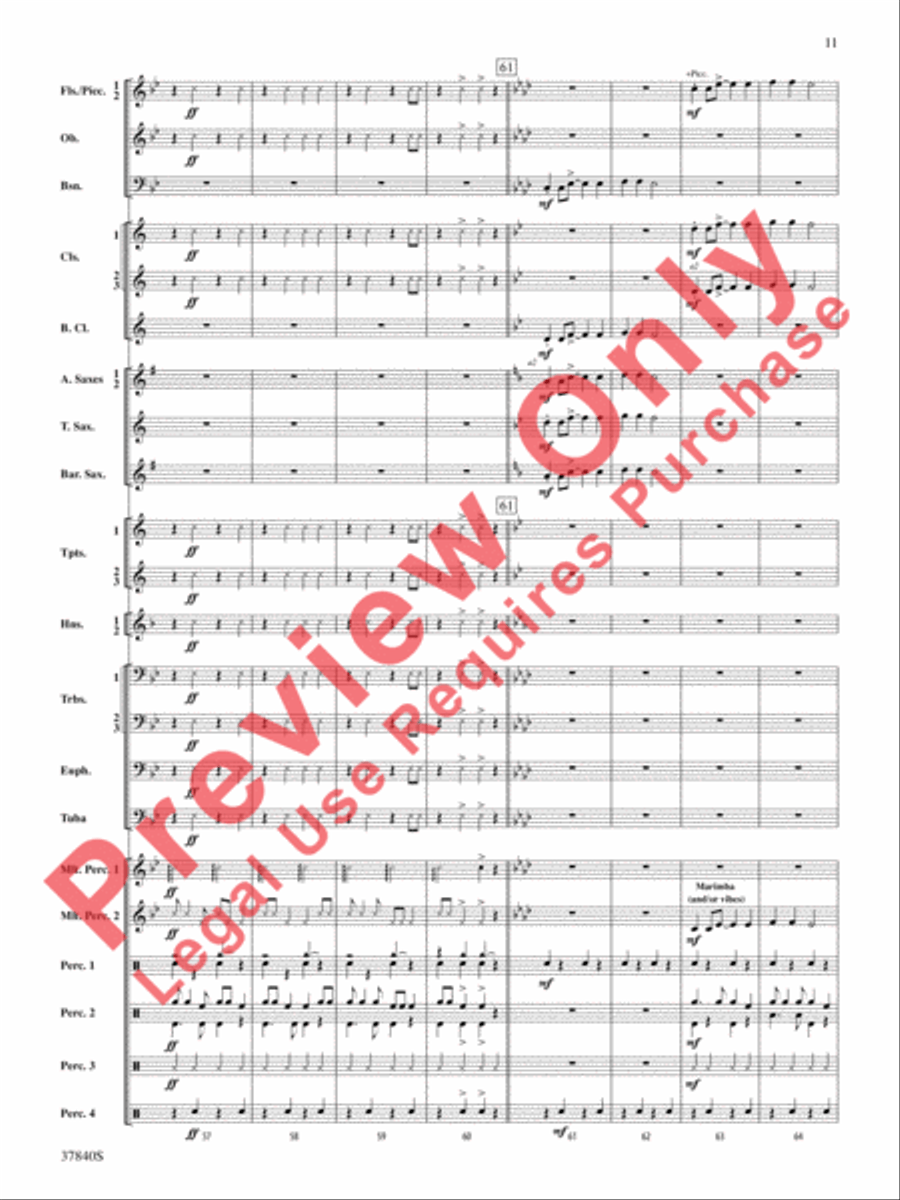 African Dreams African Dreams Concert Band scores gallery preview page 12