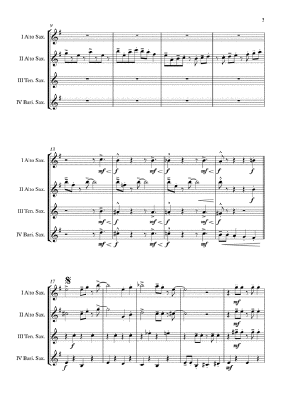 It Don't Mean A Thing (If It Ain't Got That Swing) Saxophone Quartet scores gallery preview page 4