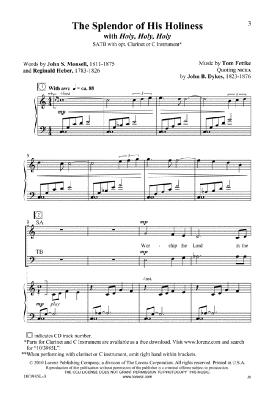 The Splendor of His Holiness 4-Part scores gallery preview page 3