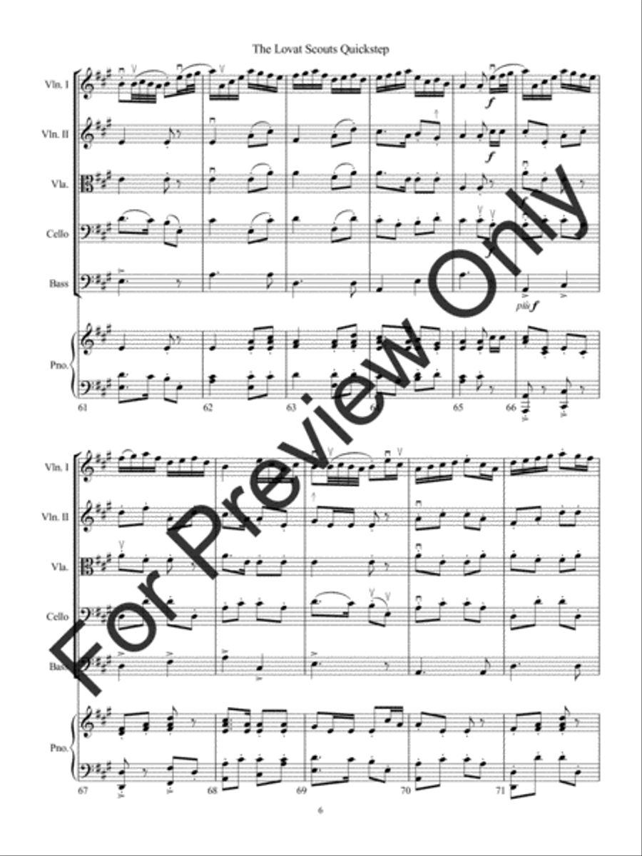 The Lovat Scouts Quickstep String Orchestra scores gallery preview page 9