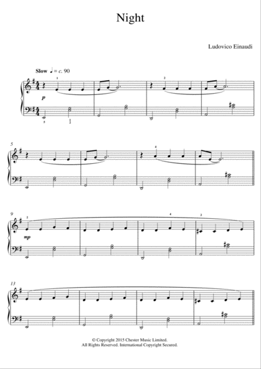 Night Piano scores gallery preview page 1