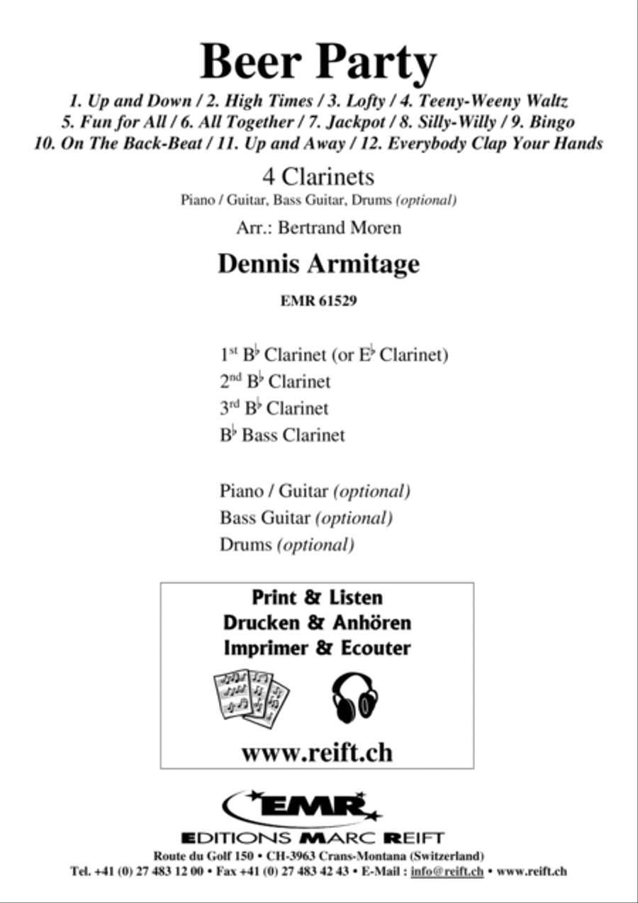 Beer Party Clarinet Quartet scores gallery preview page 2