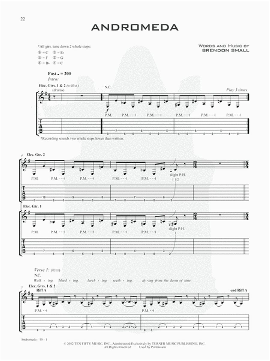 Dethklok -- Dethalbum III Electric Guitar scores gallery preview page 3