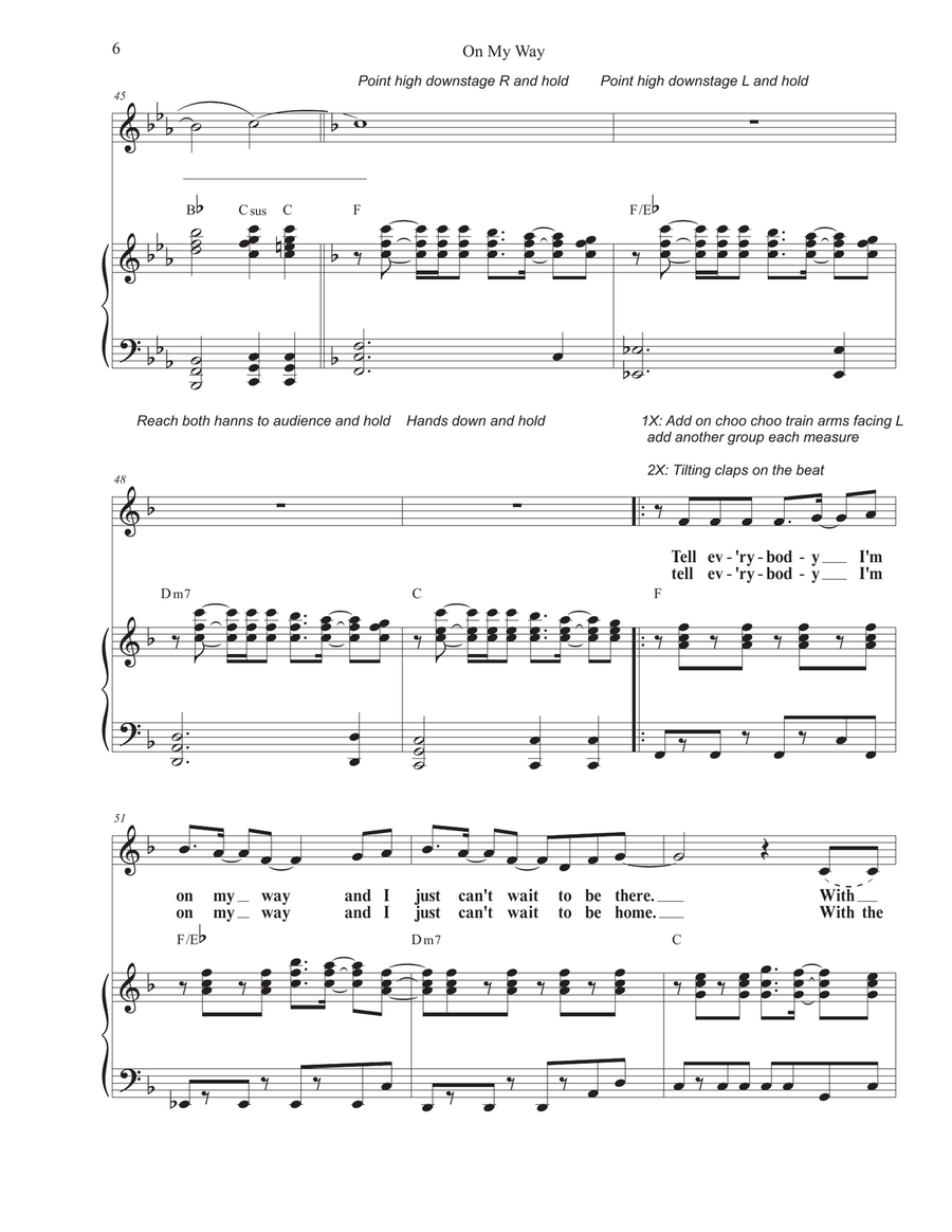 On My Way Unison Choir scores gallery preview page 6