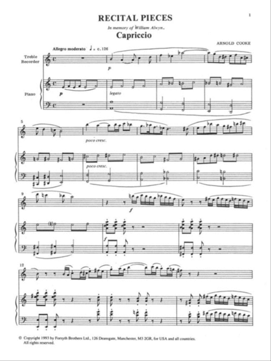 Recital Pieces Vol.1 Alto Recorder scores gallery preview page 2