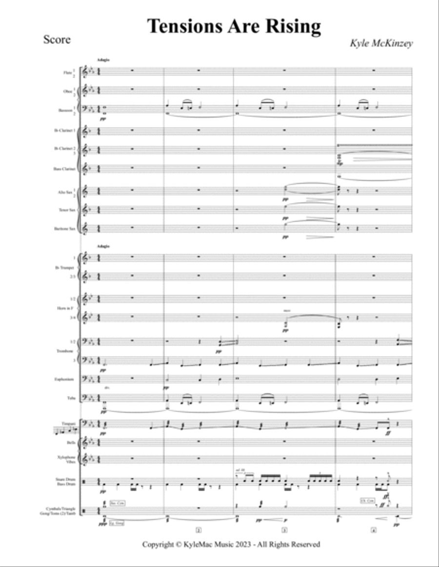 Tensions Are Rising Concert Band scores gallery preview page 3