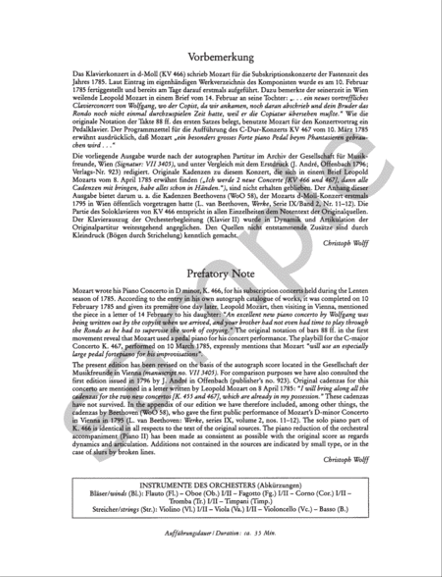Piano Concerto No. 20 in D minor K466 (Edition for 2 Pianos) Piano Solo scores gallery preview page 2