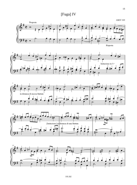 15 Fugues (ASOT 102-116) for Keyboard. Three- and Four-Part Elaboration from the original Two-Part version by Alessandro Scarlatti 4-Part - Sheet Music