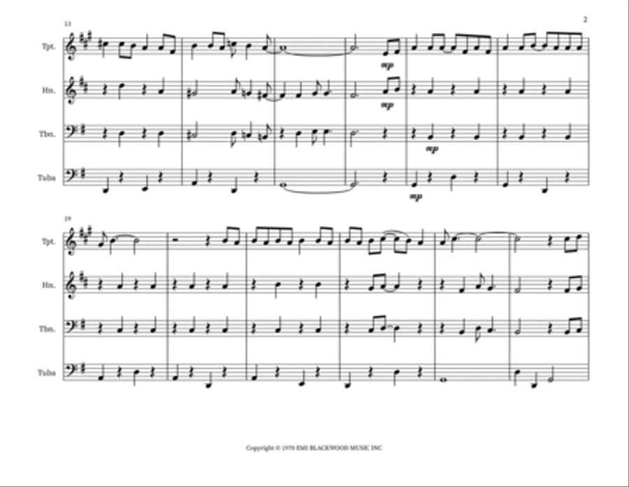 Put Your Hand In The Hand Brass Ensemble scores gallery preview page 2